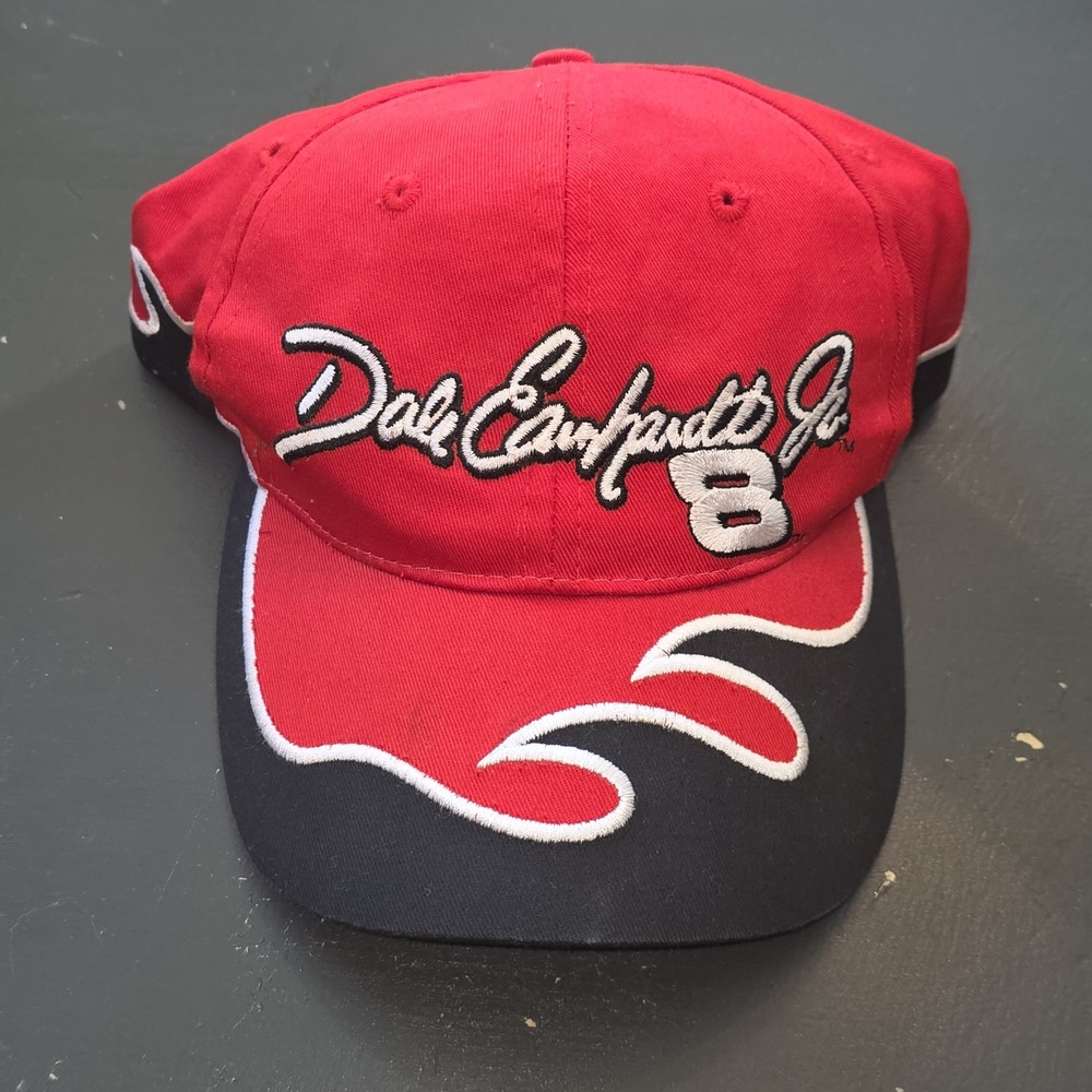 Dale Earnhardt Jr 8 NASCAR Hat Red Black Sharktooth Snapback Competitors‎ View